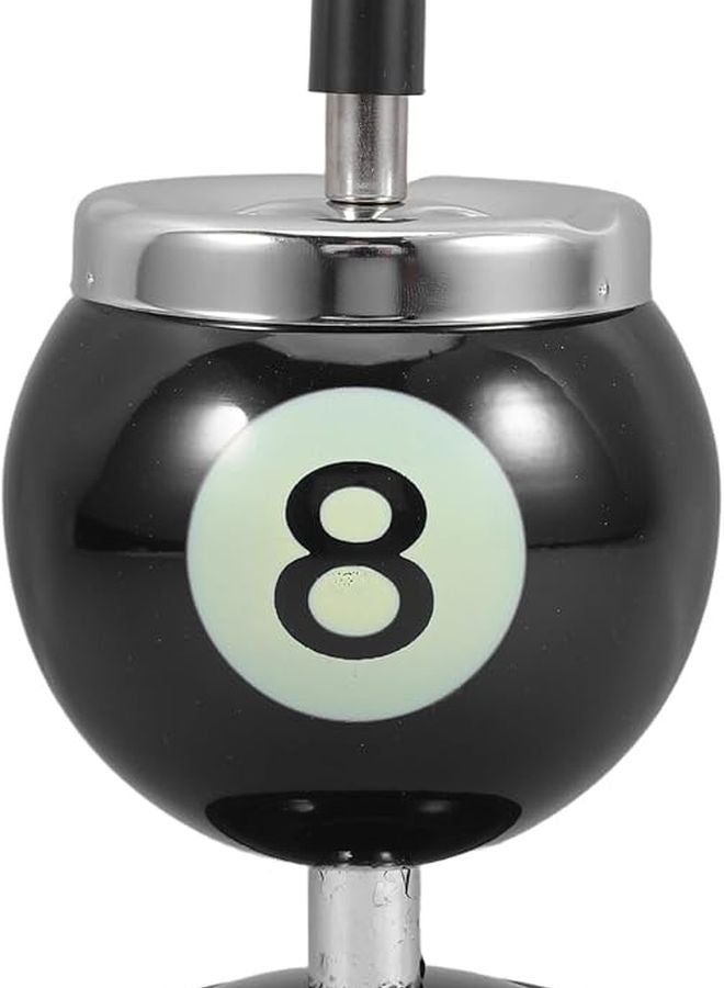 منفضة سيجار معدنية سوداء بغطاء لمكتب الطاولة البلياردو صينية التدخين الداخلية - Image 1